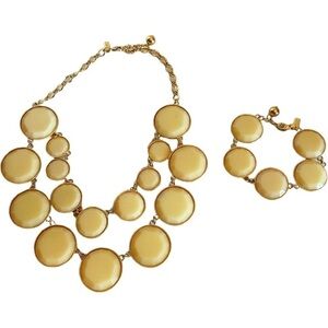 Kate Spade NY Cream Color Layered Statement Necklace and Bracelet Set